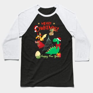 Merry Christmas among dinosaurs Baseball T-Shirt